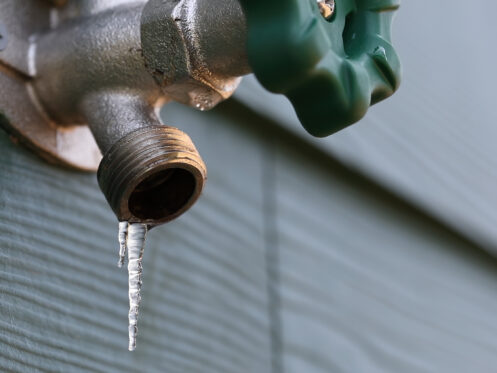Frozen hose bib